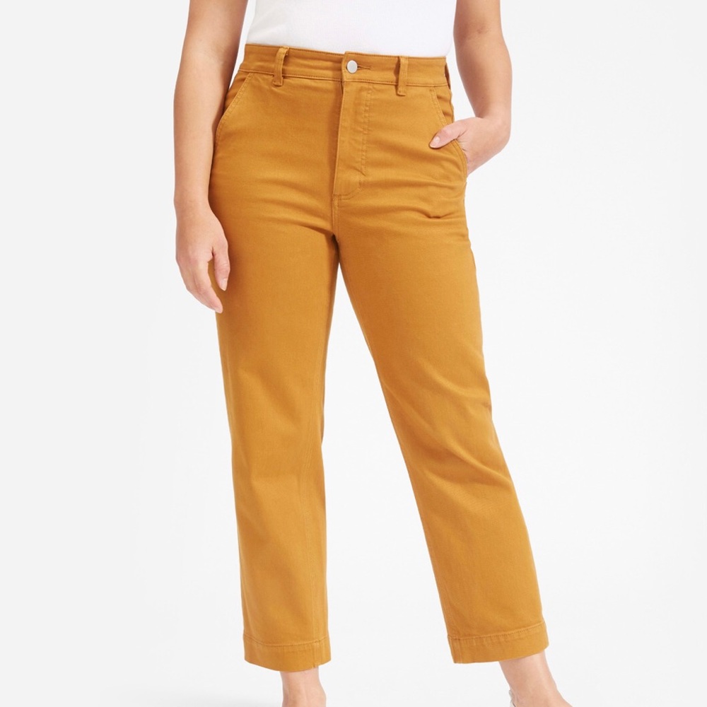Everlane Straight Leg Crop Pant Golden Brown Sz 4